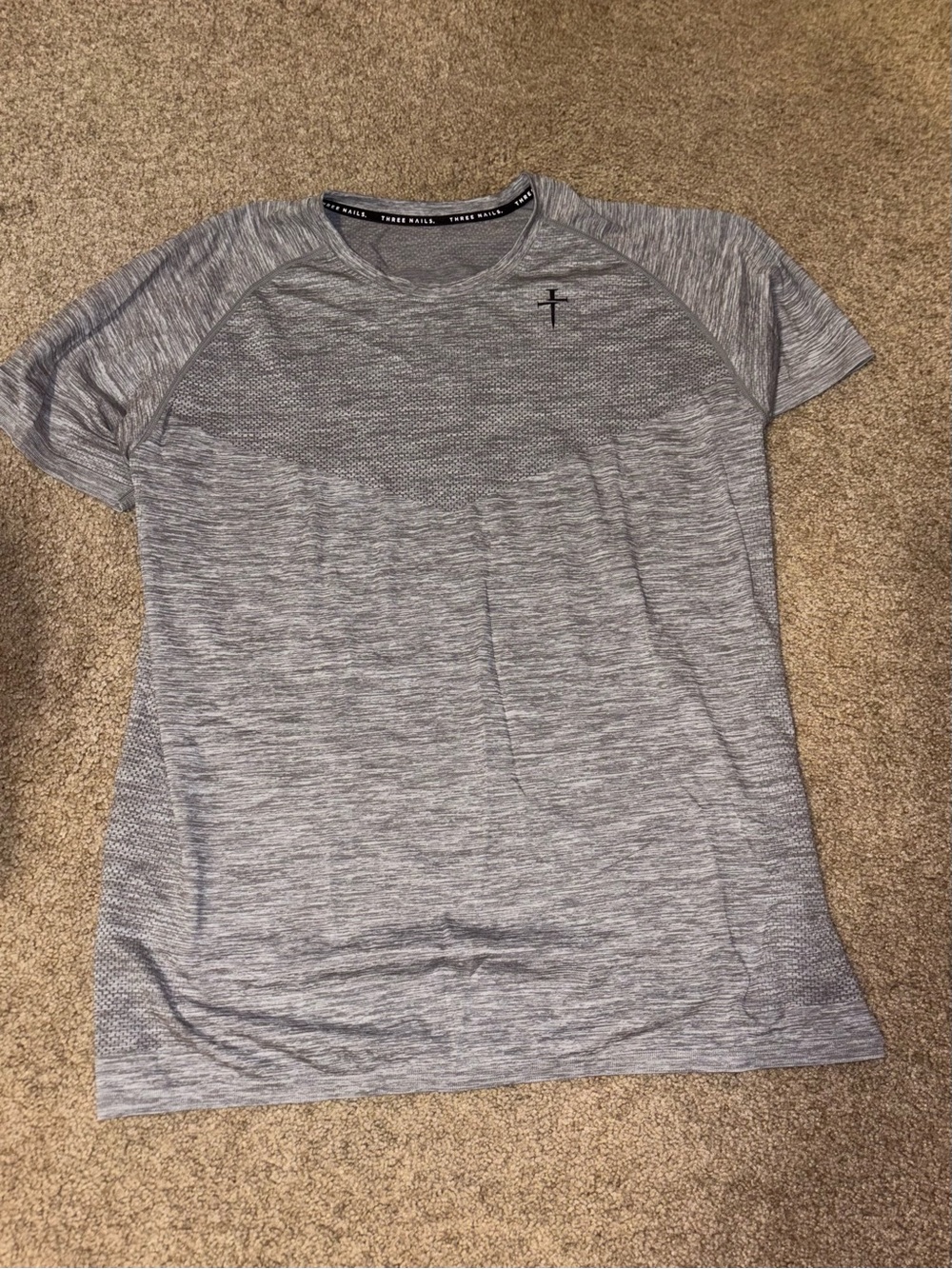 Three Nails Heather Gray Short Sleeve Performance Tee